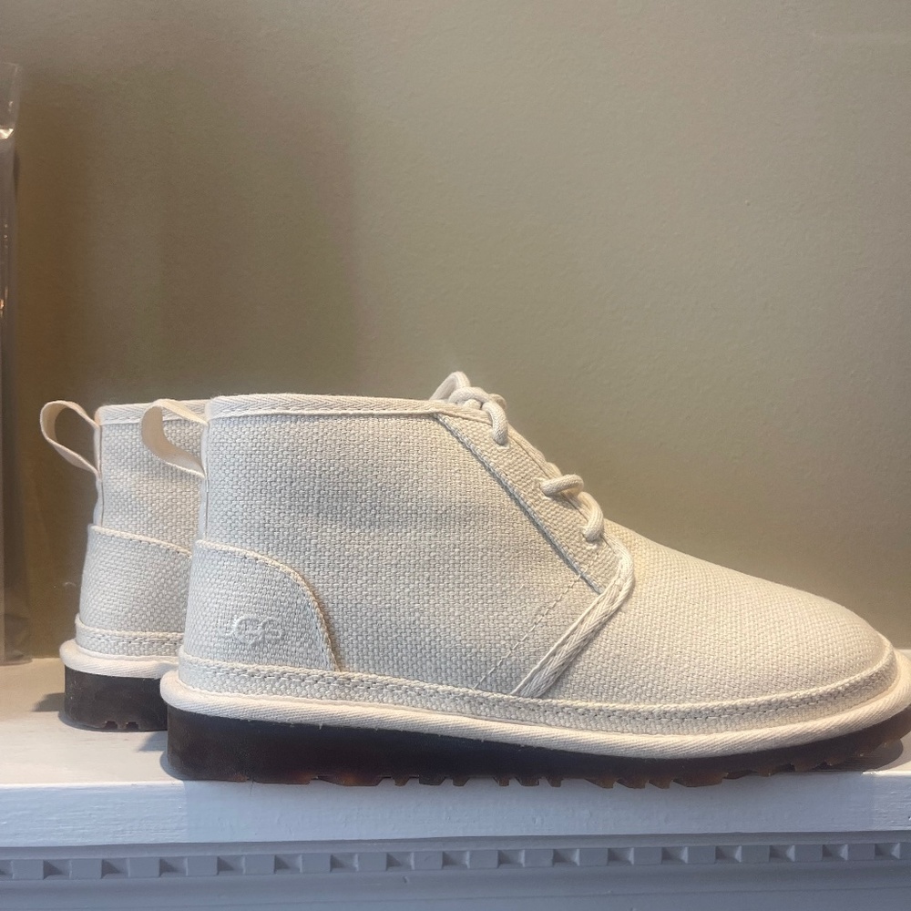 UGG Cream canvas Sherpa lined Bootie